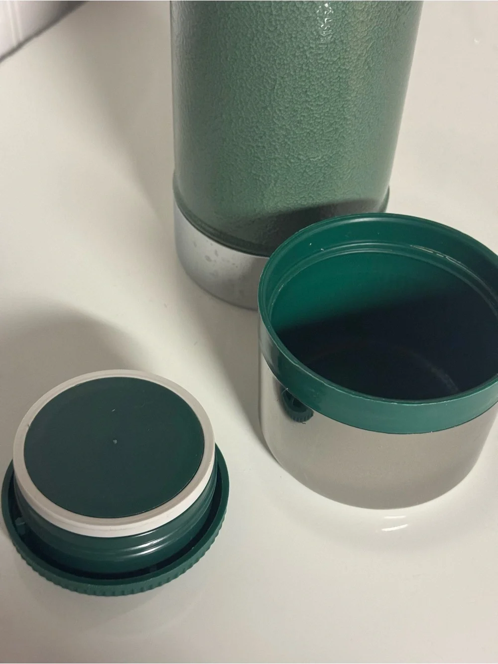 Stanley Dark Green Textured Vacuum Jug with Chrome Trim - Picture 3 of 7